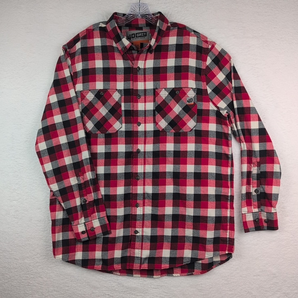 Duluth‎ Trading 40 Grit Flannel Shirt Men's XL TALL Plaid Standard Fit Red Black